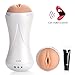 Produktbild Delightoys Masturbator mit 10 Zuschaltbare Vibration und Stimme Vagina Masturbatoren für Männer Taschenmuschi Masturbieren Masturbation Sexspielzeug für Ihn (Weiß)
