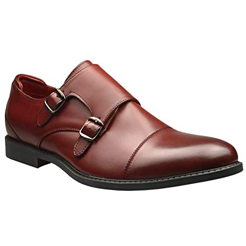 ClassyDude ClassyDudeEl0522 - Zapatos de Vestir Hombre, Rojo (Burdeos), 41