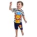 Produktbild HEETEY Säuglingsbaby Karikatur-Löwe-Streifen gedruckt Kurzarm-Rundhals-Shirt + Bedruckte Shorts Outfit Set