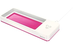 Leitz TS-120559 Wow Desk Organiser with Inductive Charger, Pink