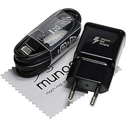 Chargeur Rapide pour d'origine Samsung pour Samsung Galaxy S10 (G973F), Galaxy S10 Plus (G975F), Galaxy S10e (G970F) 2A Câble de charge USB Type-C avec Chiffon de Nettoyage Mungo