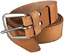 NEW All Leather Thick Belt Tan Brown / Cold War Era/ Vintage / Stylish / 2.5cms / 1" Wide 120cm Long / Metal Closer/ Robust / Leather Strap /Menswear &amp; Womenswear / Leather Supplement / Metal Rivets