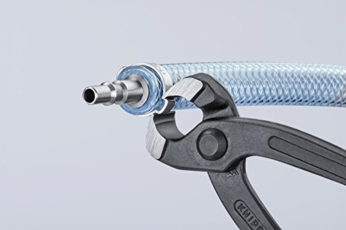 KNIPEX 10 98 I220 Ohrklemmenzange schwarz atramentiert mit Kunststoff überzogen 220 mm - 4