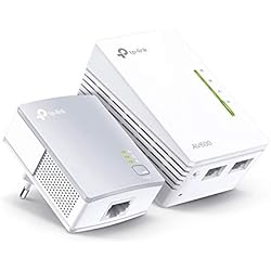 TP-Link TL-WPA4220 KIT - 2 Adaptadores de Comunicación por Línea Eléctrica (WiFi AV 600 Mbps, PLC con WiFi, Extensor, Repetidores de Red, Amplificador y Cobertura Internet, 3 Puertos, Cable Ethernet)