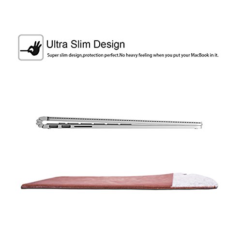 WALNEW 13.5 Microsoft Surface Book 13.5 Zoll Schutzhülle, Hülle, Case, Cover, mit Zwei-Taschen-Design mit Geschütztem Inneren und Externem Mousepad,Kaffee - 5