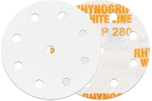Indasa Rhynogrip White Line - Discos abrasivos (9 agujeros, velcro, 125 mm de diámetro)