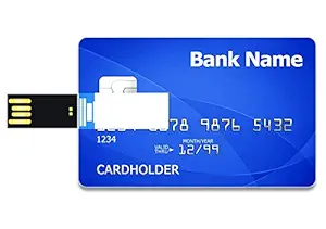 SmartNxt Credit Card Shape 16GB Designer Pen Drive ||Blue||Patterns & Ethnic||Bank Card