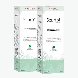 Atrimed Scurfol to fight dandruff Causing Germs | An Ayurvedic Formula By Plant Scientists | A Perfect Blend Of Specially Formulated Herbal Ingredients | Removes Dandruff and Provides Remarkable Conditioning | Non-Sticky & Easy to Wash | 200ml | Pack of 2