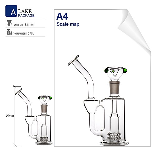 REANICE Recycler Glas Bongs wasserpfeife zum beispiel rauchen wasserpfeife 18.8mm bong schüssel höhe 20cm direkt glas rohre honigwabe zweig bongwasser bohrinseln pfeife großen bongs – glas mit zubehör transparent - 2