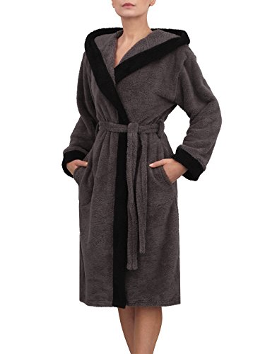 Preisvergleich Produktbild Di Ficchiano, Morgenmantel, 03, Grey / Black, Gr. XS
