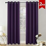 cortinas moradas para dormitorio ✅BLACKOUT & DISEÑO MODERNO - Cortinas opacas de color liso tiene ollaos que te facilitan colgarlas y deslizarlas. Nota: Las cortinas de color más oscuro quitan más luz