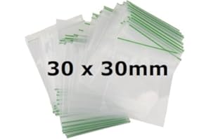 500X 30 x 30mm Heavy Duty Small Tiny Poly Plastic Sealy Grip Zip Lock Zipper Seal Gummy Bags Baggies BAGGYS (CPUK Exclusive)