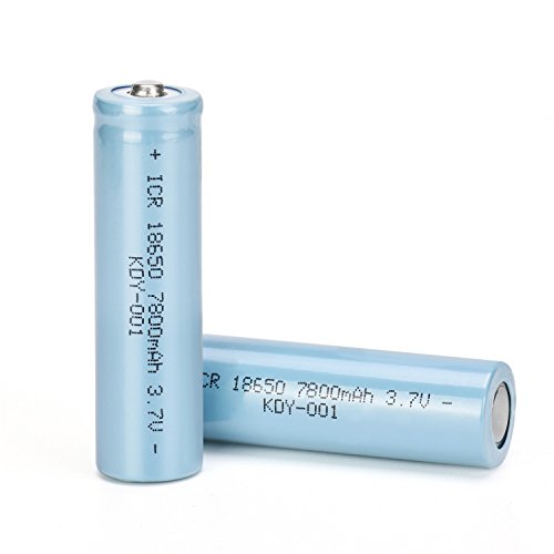 Batterie 2PCS Batterien Set Für Taschenlampe sunnmi 3.7V 5800mAH Li-Ion aufladbare 18650 (65mm x 18mm, Blau)