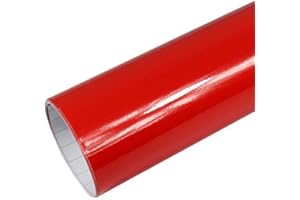 ‎RAPID TECK Rapid Teck® 5,26€/m Premium Glanz Rot - 50cm x 1,52m - Blasenfrei mit Luftkanälen - Auto Folierung - Car Wrapping Folie - Schwarze Folie Auto