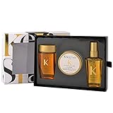 Kerastase - Coffret Cadeau série limitée - Gamme Elixir Ultime Découverte - 1 Bain Elixir Ultime 80ml, 1 Masque Elixir Ultime 75ml et 1 Huile Originale 50ml