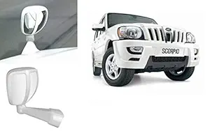 Selifaur Front Fender Wide Angle Mirror Bonnet Mirror (White) for - Scorpio