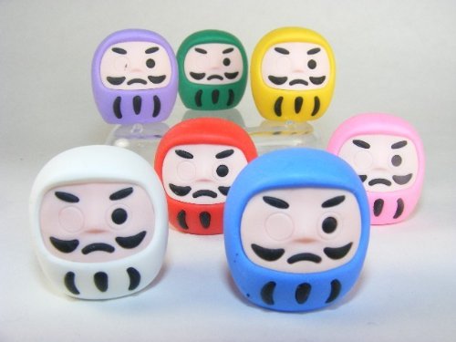 Iwako 7 Colores japoneses Borradores Daruma (7 piezas)