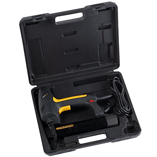 POWX138 Elektrischer Kombi-Tacker Nagler Elektrotacker inkl. 200 Nägeln & 300 Klammern & Koffer – Schlagkraft justierbar - 4