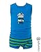 Bright Bots Newborn (up to approx 9lbs) Baby Boy Top and Nappy Cover 2 Piece Set - Bright Blue Stripe