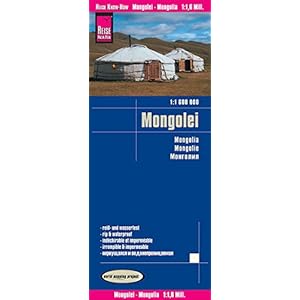 Mongolia, mapa impermeable de carreteras. Escala 1:1.600.000 impermeable. Reise Know-How. (World Mapping Project)