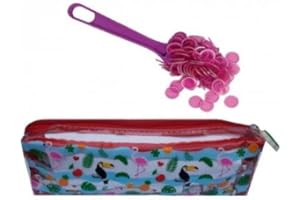 CAVERNEDESJOUETS Kit Bingo Loto 3 en 1 Fuchsia : Trousse Transparente + Baton magnetique + 100 pions jetons de Marque - Accessoires Set Materiel Soiree + 1 Carte Offerte