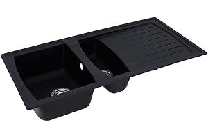 respekta Spüle Küchenspüle Einbauspüle Mineralite Spülbecken 100 x 50 schwarz