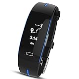 WYDM IP67 wasserdichter intelligenter Bluetooth-Uhr-Fitness-Tracker, EKG-Blutdruckmessung am Handgelenk, kompatibel mit iOS und Android (Farbe : Blau)