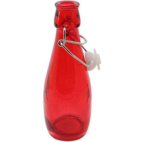 COM-FOUR 4er Set Deko-Glasflasche mit Schnappverschluss, in verschiedenen Farben - 3