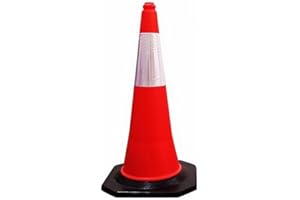 FERRETELIX Cono di segnalazione rifrangente 750 cm con base in gomma