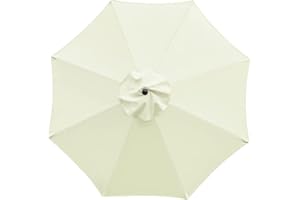 SANTUO Sonnenschirm Ersatzbezug 3m 6 Streben, UV-Schutz Ampelschirm Bezug, Wasserdicht Schirmbezug Sonnenschirm Ersatzteile für Balkon, Garten, Pool und Strand