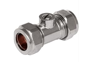 EMBRASS PEERLESS ISOLATING ISOLATION VALVE 15MM COMPRESSION SLOTTED CHROME ON BRASS BALLOFIX