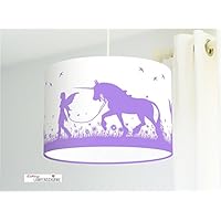 Lampe, Einhorn, Lampenschirm, Einhörner, Blumen, Kinderzimmer, Deckenlampe, Stehlampe, Babyzimmer, Stoff, Kinderlampe, Baby, Lampen, Tischlampe, Kinderzimmerlampe, Lampen, Hängelampe, Wandlampe, Geschenk, LED