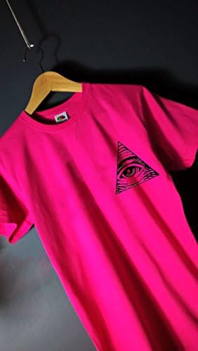 Illuminati T-Shirt, Eye in triangle pocket print top tee