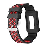 Happy Event Silikagel Buckle Band Strap Watchband Belt + Gehäuse für Fitbit Charge 3 (Rot)