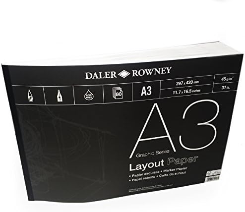 Daler RowneyLayout Paper Pad โ 45gsm โ 80 Pages โ A3 Landscape โ Made in England