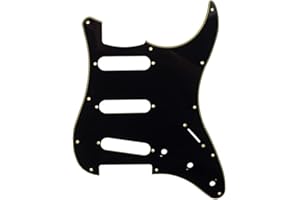 Alnicov SSS 11 Loch Strat E-Gitarre Pickguard für Standard Stratocaster Style Gitarrenteile, 3-lagig, Schwarz