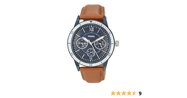 Buy Fossil BQ2316 Flynn Blue Dial Brown 