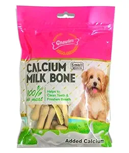 Gnawlers Calcium Milk Bones Dog Treats 30Pcs, 270gm with Free Key Ring - Sold by Foodie Puppies