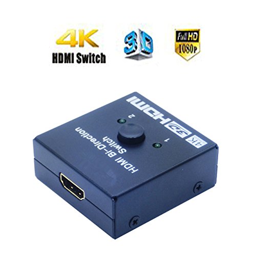cleartech HDMI Switch 2 x 1 bidirektionalen 2-Port HDMI Switch | HDMI Switch | Full-HD 1080p/UHD 2160p (4 K) | Frequenzbereich 50/60 Hz | 5 V | 3D-fähig | HDCP | CEC | Arc | HEC | Deep Color | Plug & Play