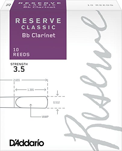 Cañas para Clarinete D'Addario Reserve Classic Bb, Dureza 3.5, 10-pack