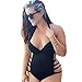 Produktbild feiXIANG Damen frauen und größe ein stück bademode beachwear badehosen Fettes Mädchen Badeanzug drücken gepolsterten bikini (XXXL, Schwarz)