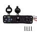 Produktbild Nishci Dual USB Socket Charger, Multifunktions-Panel Switch Kippschalter Zigarettenanzünder Splitter für Wohnmobile Auto Boot Fahrzeug LKW Yacht