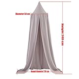 Betthimmel Deko Baldachin Bett-Baldachin EZbuy Baumwolle Dekoration Baldachin für Kinderzimmer Babybett Insekt Moskitonetz Schutz Indoor Outdoor Playing Reading Zelt, Höhe 240cm - 3