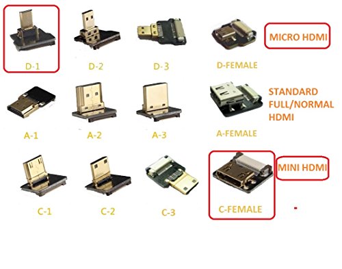 Neue BLACK FPV HDMI Kabel Micro HDMI Stecker Schnittstelle zu MINI HDMI weibliche Schnittstelle für GH4 BMPCC A5000 A6000 A7S A7R 20CM - 3