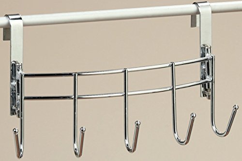 Küchenleiste Besteckhalter mit 5 Haken flexibel verstellb Aufhängung ca 25 cm Lang gebogen