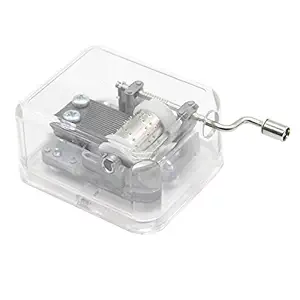 AVESON Unique Transparent Acrylic Hand Crank Mechanical Music Box for Christmas Birthday Kids Friends Gift, Melody for Elise