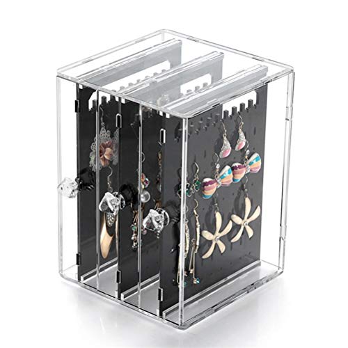Preisvergleich Produktbild LALAWO Perfekte Aufbewahrungsbox Ohrringe aufbewahrungsbox schmuck Halskette schmuckständer Ohrringe Box schmuck dekorative Box Artikelbehälter (Farbe : Schwarz)