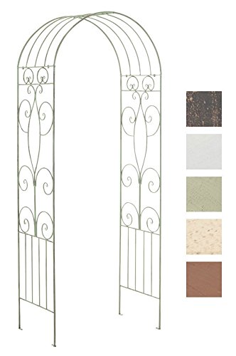 CLP Metall-Rosenbogen WANNA, mit aufwändigen Verzierungen, handgefertigt, bis zu 5 Farben wählbar, 100 x 50 cm, Höhe ca. 230 cm antik-grün