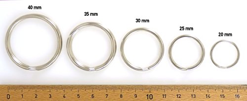van den Heuvel Schlüsselring 25 mm Stahl gehärtet vernickelt (100 Stück) leicht aufbiegbar - 3