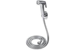 Aiggend Juego de bidé de mano, rociador de acero inoxidable, manguera de ducha telescópica flexible y soporte, juego de ducha para bidé e inodoro para baño